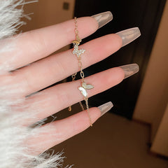 真金メッキの蝶のブレスレット