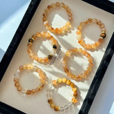 10mm 国風ニッチ天然虎眼石ブレスレット – 黄水晶・白水晶・紫水晶 おしゃれな雰囲気