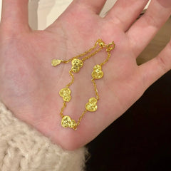 金運招福!砕氷デザインの金銀ヒョウタンブレスレット