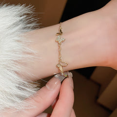 真金メッキの蝶のブレスレット