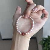 【開運・癒しのエネルギー】天然淡水真珠×朱砂ブレスレット